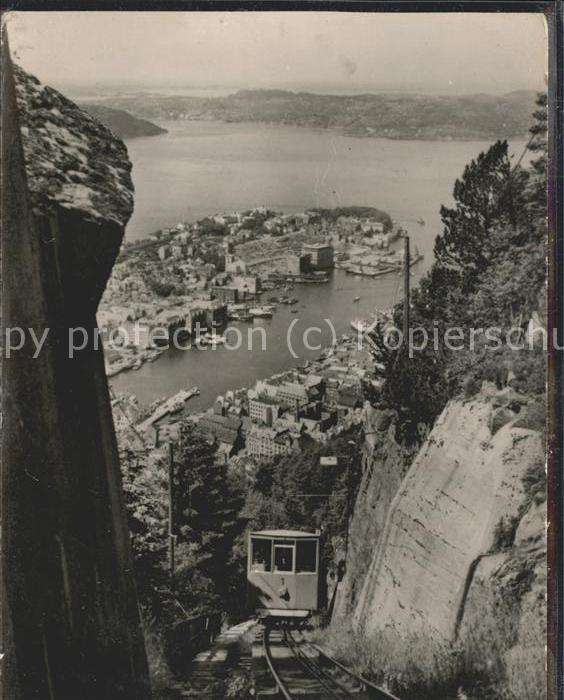 Bergen Norwegen Hafen Bergbahn