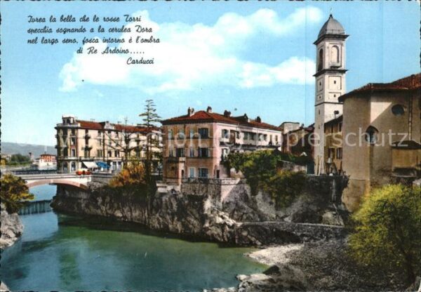 Ivrea Panorama am Fluss
