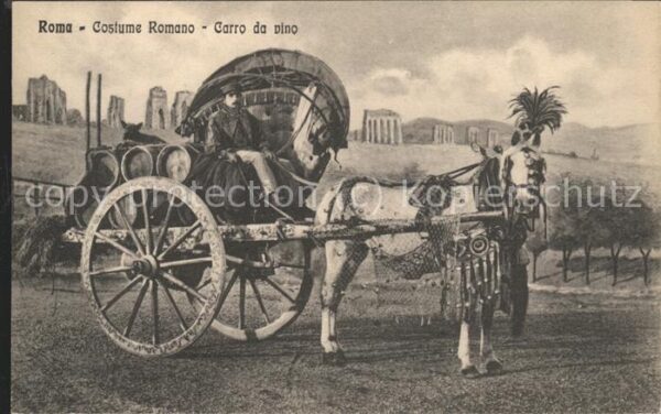 Rom Roma Costume Romano Carro da Vino Pferdewage