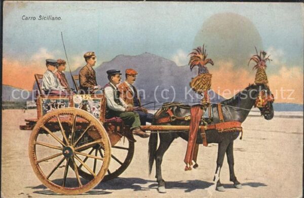 Sizilien Carro Sicilliano Pferdewagen geschmückt