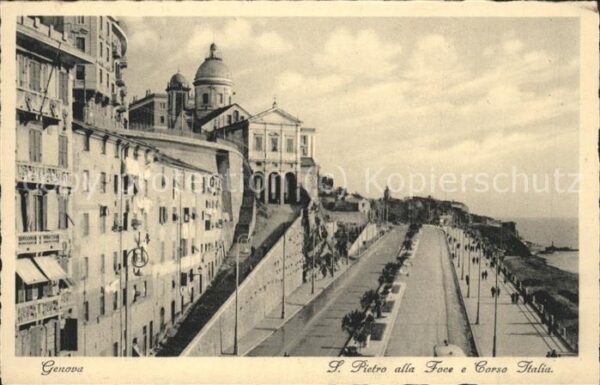 Genova Genua Liguria S.Pietro all Foce e Corso Italia