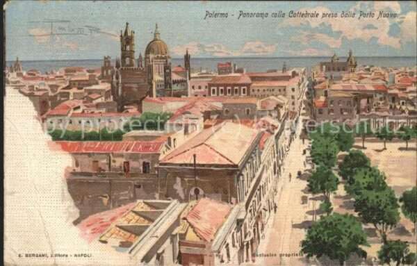 Palermo Sicilia Panorama colla Cattedrale preso dalla P