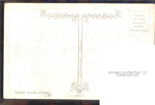 Italien Italia Italy Ufficiale Guardia Palatina Künstlerkart – Bild 2