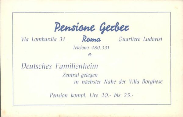 Rom Roma Pensione Gerber
