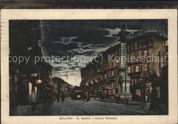 Milano Corso Venezia S.Bablia Strassenbahn bei