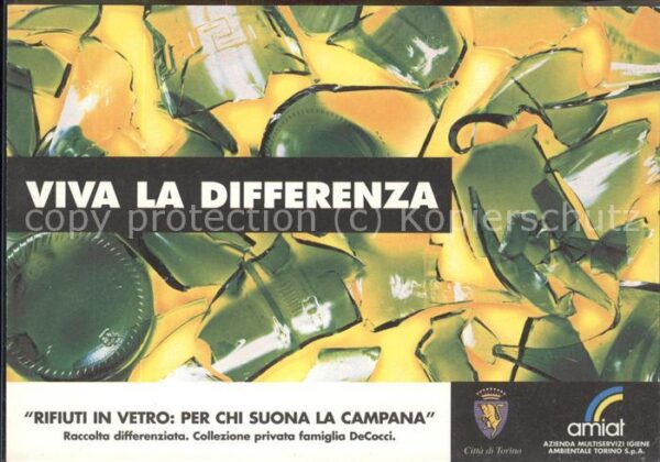 Italien Italia Italy Werbekarte Abfallwirtschaft Glasentsorg