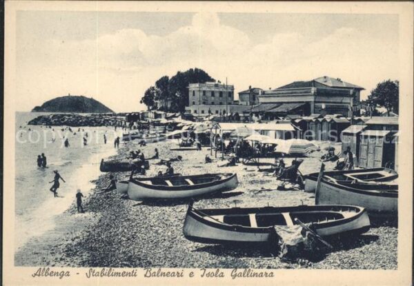 Albenga Strand Boote Isola Gallinara
