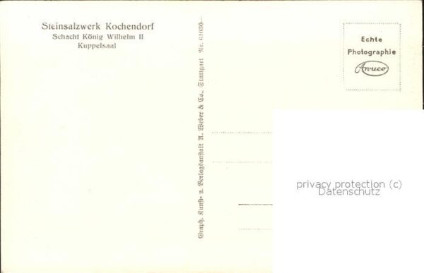 Bergbau Mining Steinsalzwerk Kochendorf Kuppelsaal – Bild 2