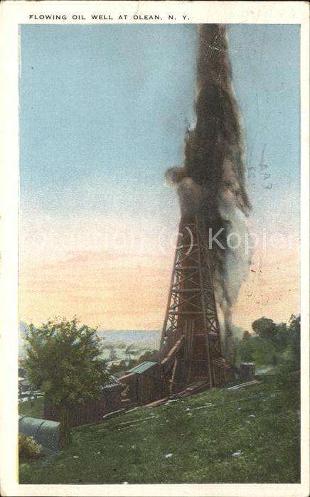Bergbau Mining Flowing Oil Well at Olean N. Y.