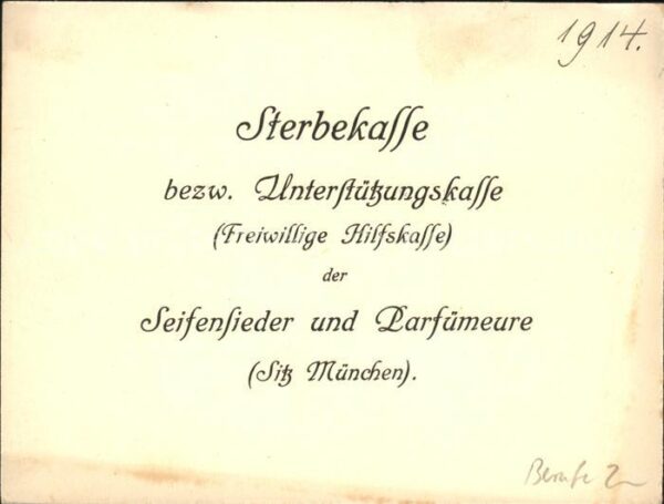 Berufe Sterbekasse Frw. Hilfskasse Parfümeure