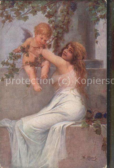 Kuenstlerkarte F. Klimes Libesgott Amor Engel