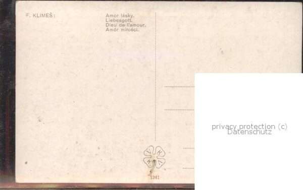 Kuenstlerkarte F. Klimes Libesgott Amor Engel – Bild 2