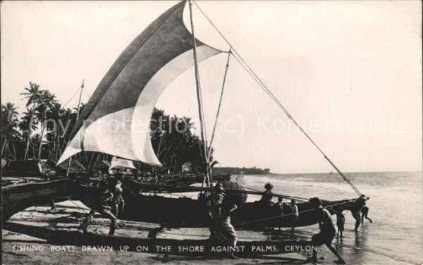 Berufe Fischer Fischerboot Ceylon