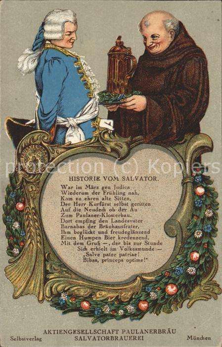 Getraenke Historie vom Salvator Mönch Krug Bier