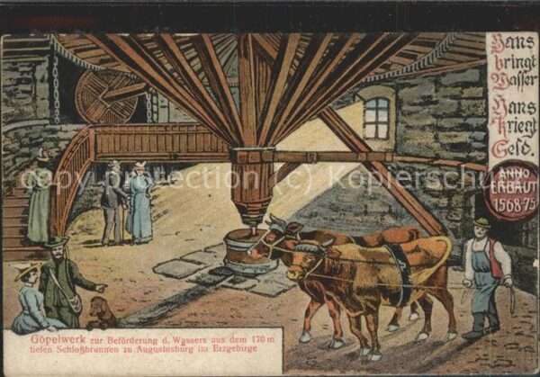 Landwirtschaft Göpelwerk Kühe Augustusburg
