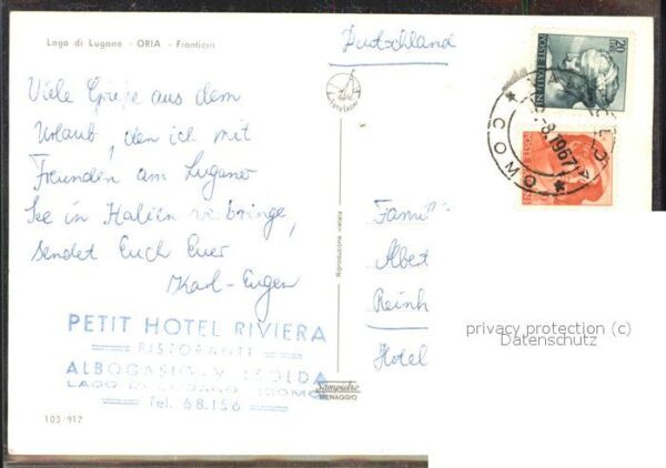 Zoll Grenze Douane Grenze Lago di Lugano Petit Hotel Rivie – Bild 2
