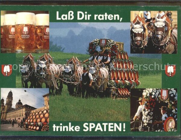 Bier Festumzug Fässer Spaten München Pferde