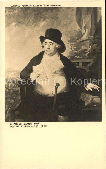 Kuenstlerkarte Karl Anton Hickel Charles James Fox