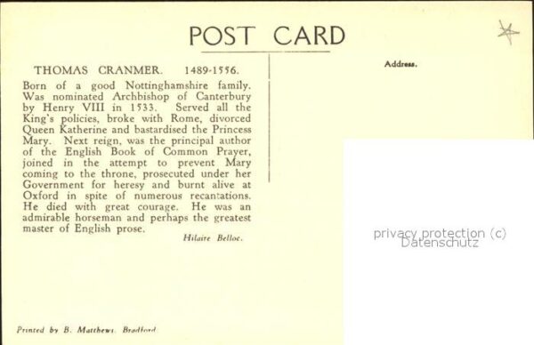 Adel England Thomas Cranmer National Portrait Galler – Bild 2