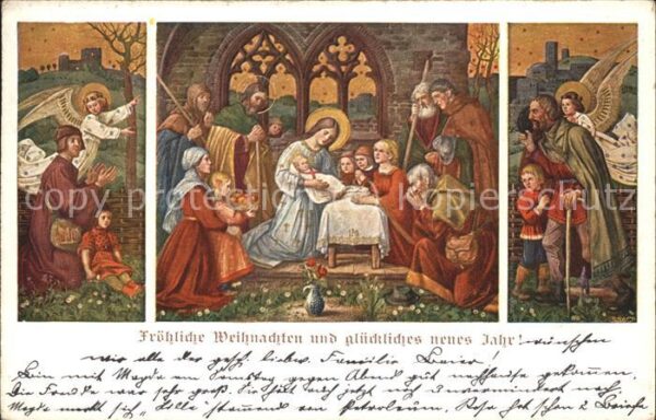 Schiestl M Nr. 228 Anbetung der Hirten Jesus Engel
