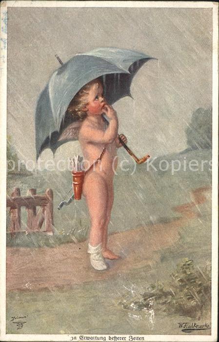Engel Regenschirm Künstlerkarte