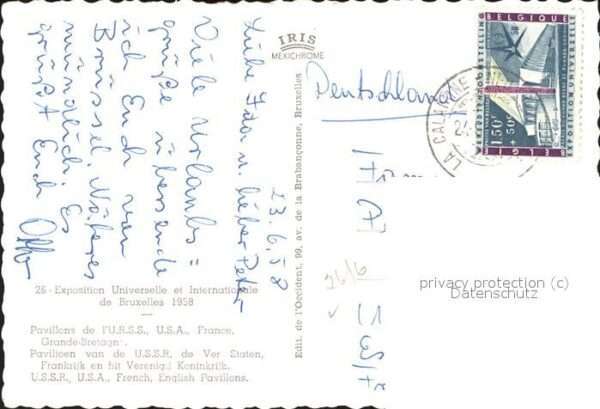 Exposition Universelle Bruxelles 1958 Pavillons U.R.S.S. U.S.A France – Bild 2