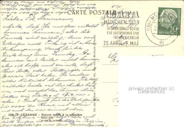 Kuenstlerkarte P. Cezanne Nr. 109 Stillleben – Bild 2