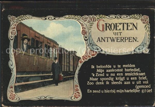 Eisenbahn Antwerpen Abschied Koffer Bahnhof