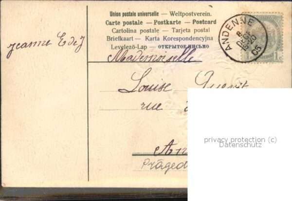 Kleeblatt Cloverleaf Trebol Trefle Stiefmütterchen Grusskarte – Bild 2