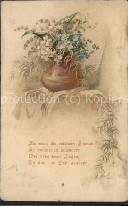 Maigloeckchen Vase Spruch Feldpost