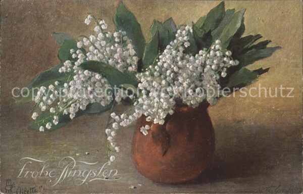 Maigloeckchen Pfingsten Vase Verlag Tucks Nr. 849