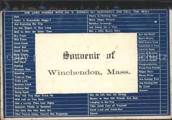 Winchendon Souvenir of