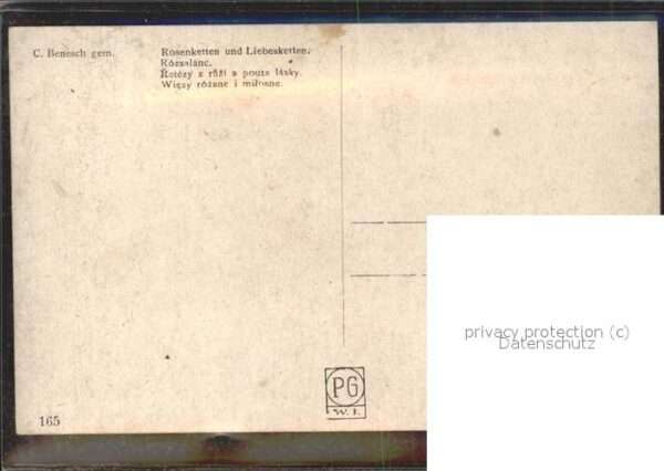 Kuenstlerkarte C. Benesch gem. Rosenketten Liebeskette – Bild 2