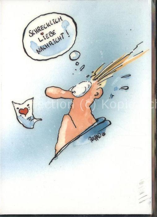 Comic-Postkarte Bande Dessinee BD Fumett Roland Schrecklich Liebe Nachricht Brie