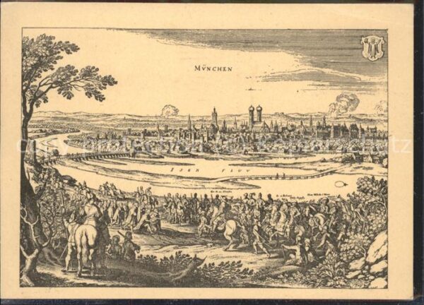 Kuenstlerkarte Kupferstich München