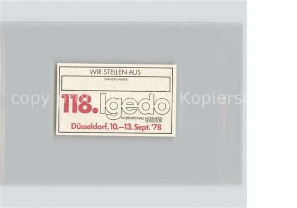 Ausstellung Igedo Düsseldorf Internationale Mode-Me