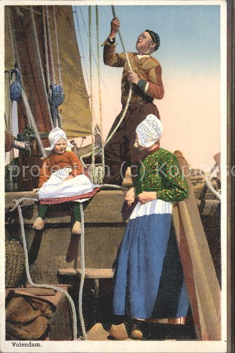 Volendam Tracht Kind Segelboot