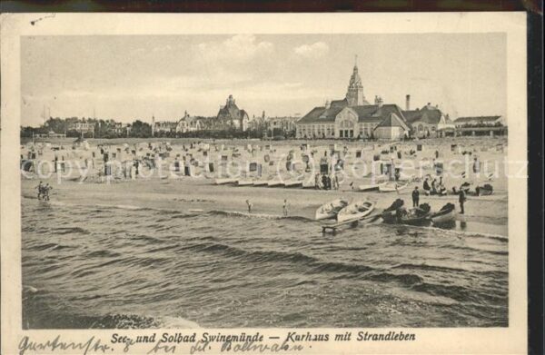 Swinemuende Ostseebad Westpommern See- Solbad Kurhaus Strandleben