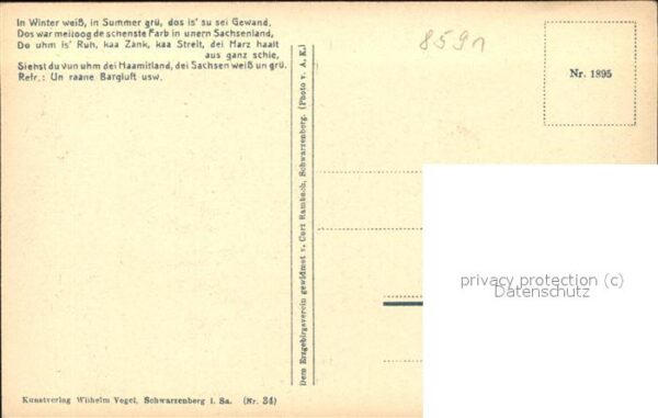 Liederkarte Willkumme of en Fichtelbarg C. Rambach – Bild 2