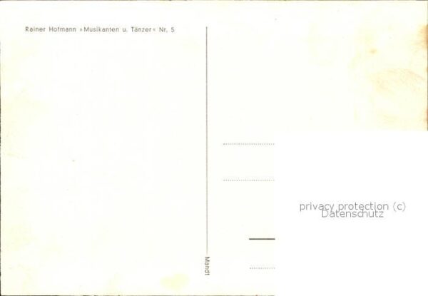 Tanz Taenzer Künstlerkarte Rainer Hofmann Nr. 5 Musi – Bild 2