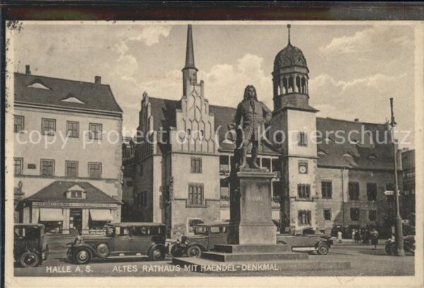 Haendel Georg Friedrich Denkmal Halle altes Rathaus