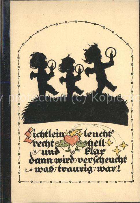 Scherenschnitt Schattenbildkarte Engel Kerzen Herz Sterne Georg Plischke