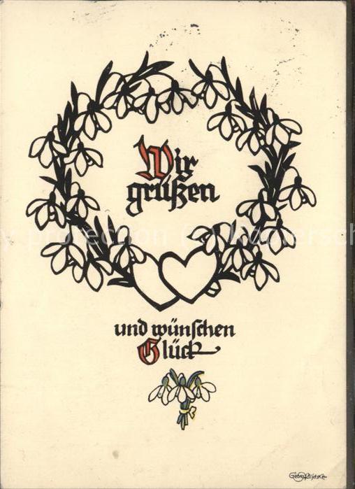 Scherenschnitt Schattenbildkarte Herzen Glück Blumen