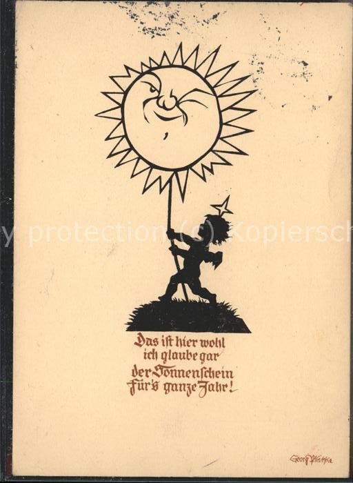 Scherenschnitt Schattenbildkarte Sonne Engel