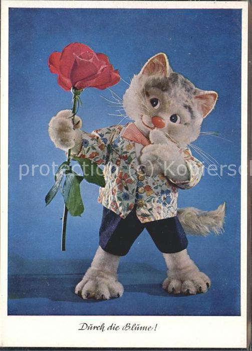 Katzen vermenschlicht Rose Diehl-Puppe