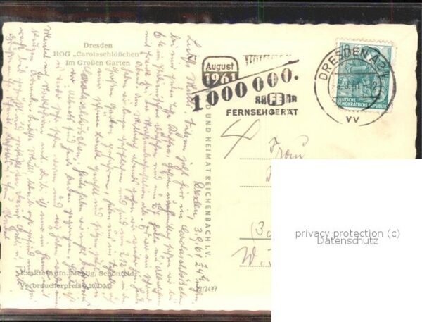 Fernsehen TV Stempel Dresden Carolaschlösschen – Bild 2