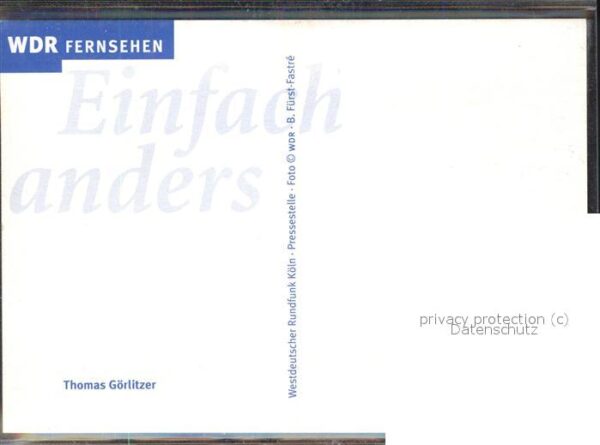 Rundfunk Thomas Görlitzer WDR Autogramm – Bild 2