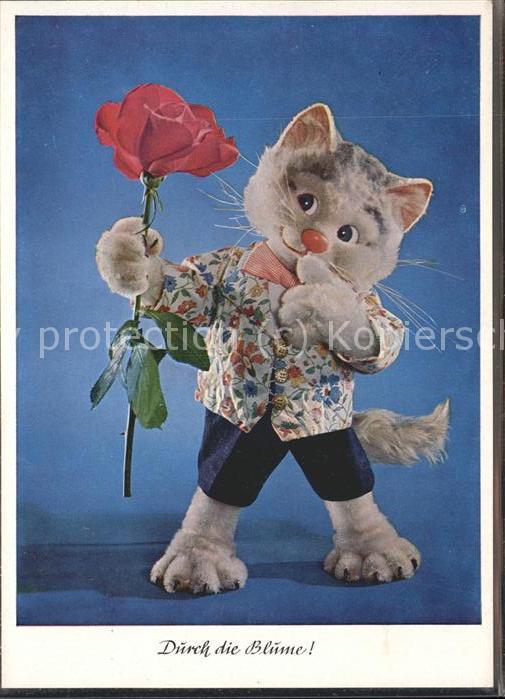 Katzen vermenschlicht Rose Lengauer-Karte Nr.