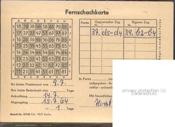 Schach Berlin Fernschachkarte – Bild 2