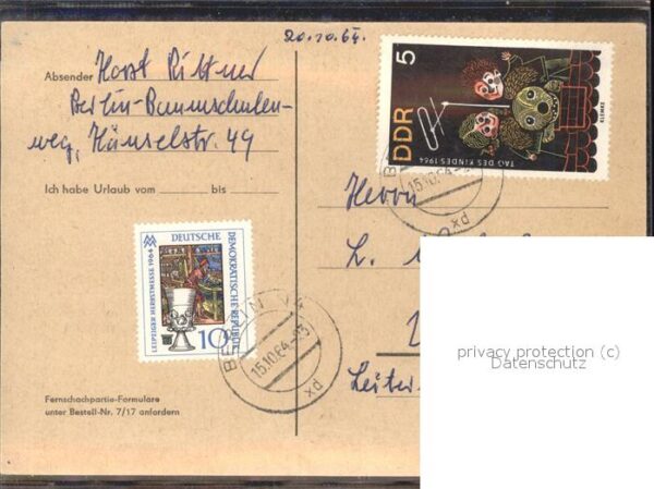 Schach Fernschachkarte Berlin – Bild 2